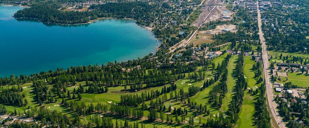 Aerial view of Whitefish Golf Course.